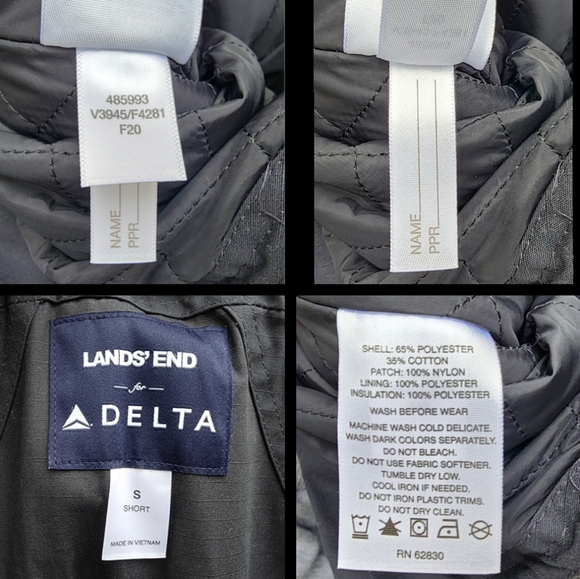 SMALL SHORT Delta Airlines Ground Crew Maintenance Insulated Overalls Bib Black - Picture 16 of 16
